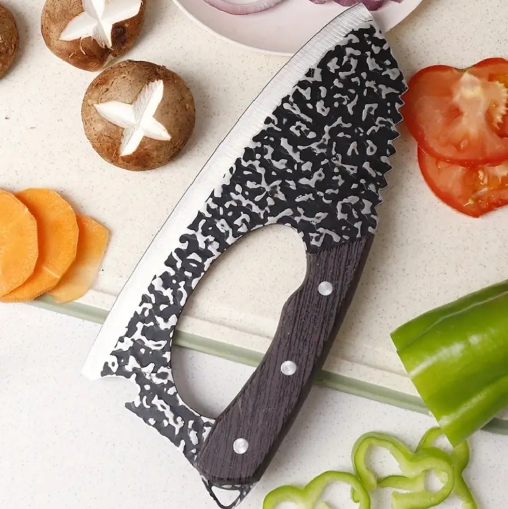 Black and White Patterned Chef's Knife